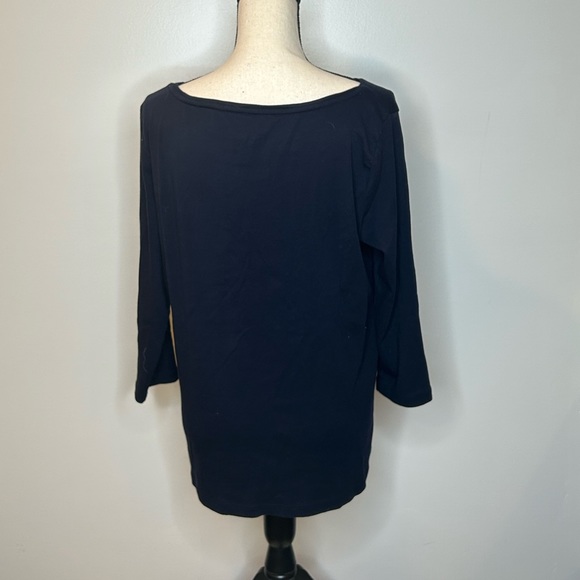 👑 Talbots Navy Blue The Talbot Tee Size 1X - Picture 3 of 6
